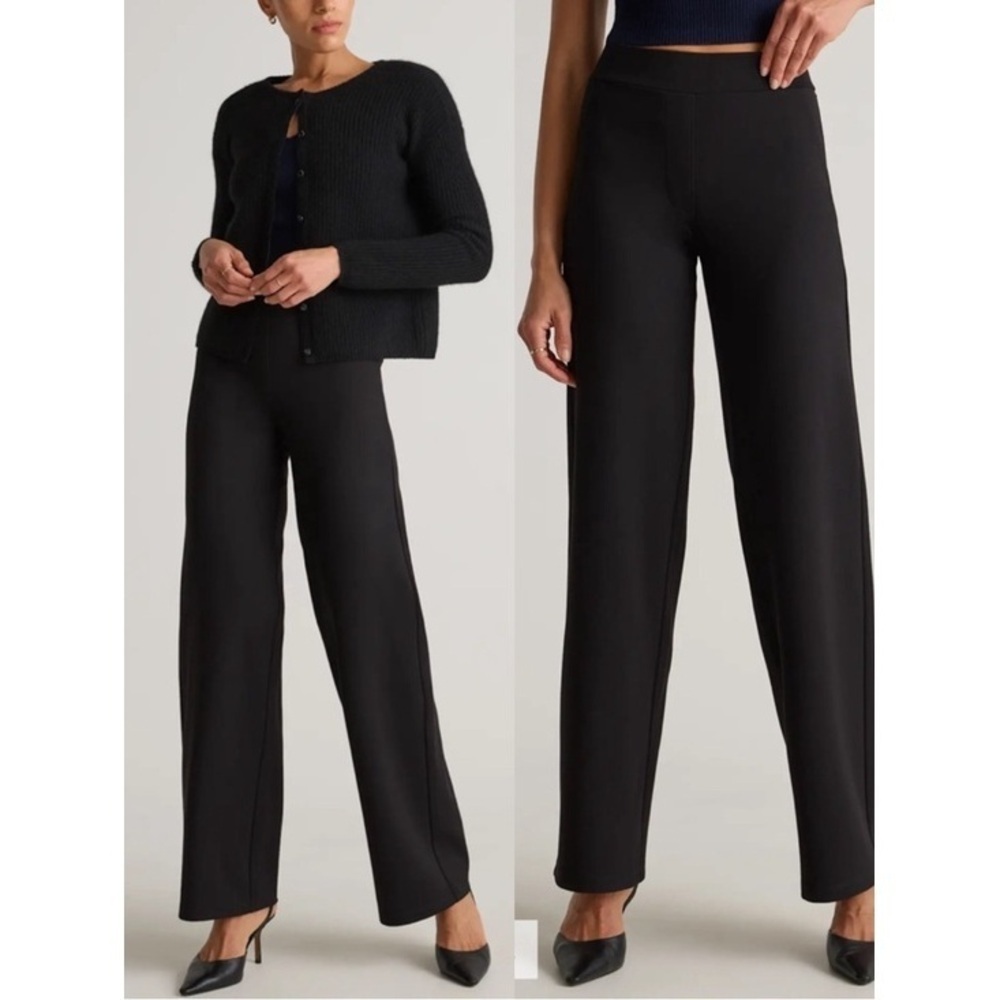 NWT⛱️Quince - Black Wide Leg Ponte Pants - XL - Picture 11 of 11